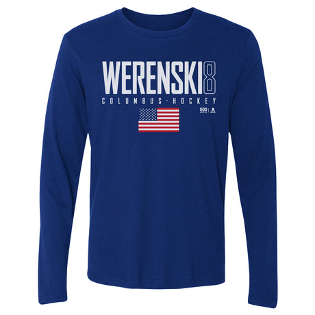 Zach Werenski Men's Long Sleeve T-Shirt | 500 LEVEL
