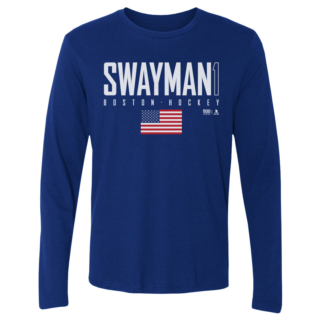Jeremy Swayman Men's Long Sleeve T-Shirt | 500 LEVEL