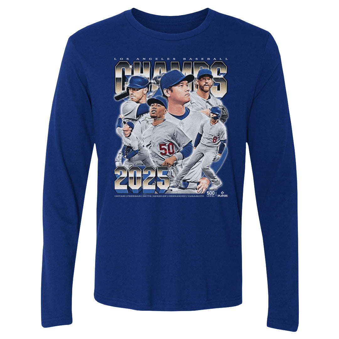 Los Angeles D Baseball Men's Long Sleeve T-Shirt | 500 LEVEL