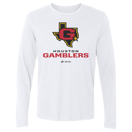 Houston Gamblers Men's Long Sleeve T-Shirt | 500 LEVEL