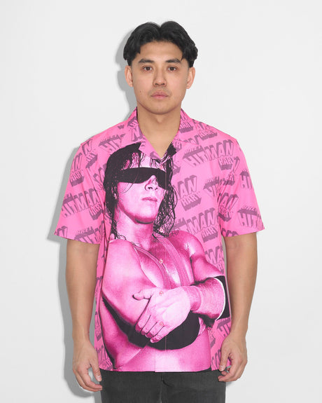 Bret Hitman Hart Magazine Button Up Shirt