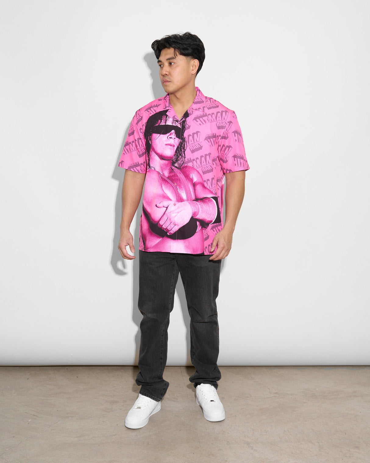 Bret Hitman Hart Magazine Button Up Shirt