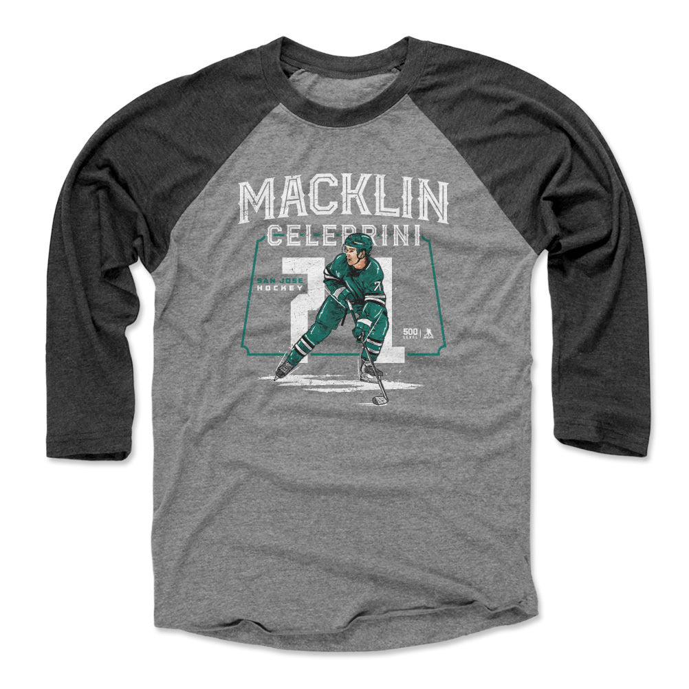 Macklin Celebrini Men's Baseball T-Shirt | 500 LEVEL
