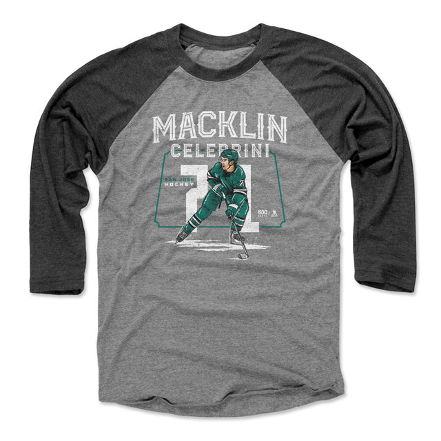 Macklin Celebrini Men's Baseball T-Shirt | 500 LEVEL