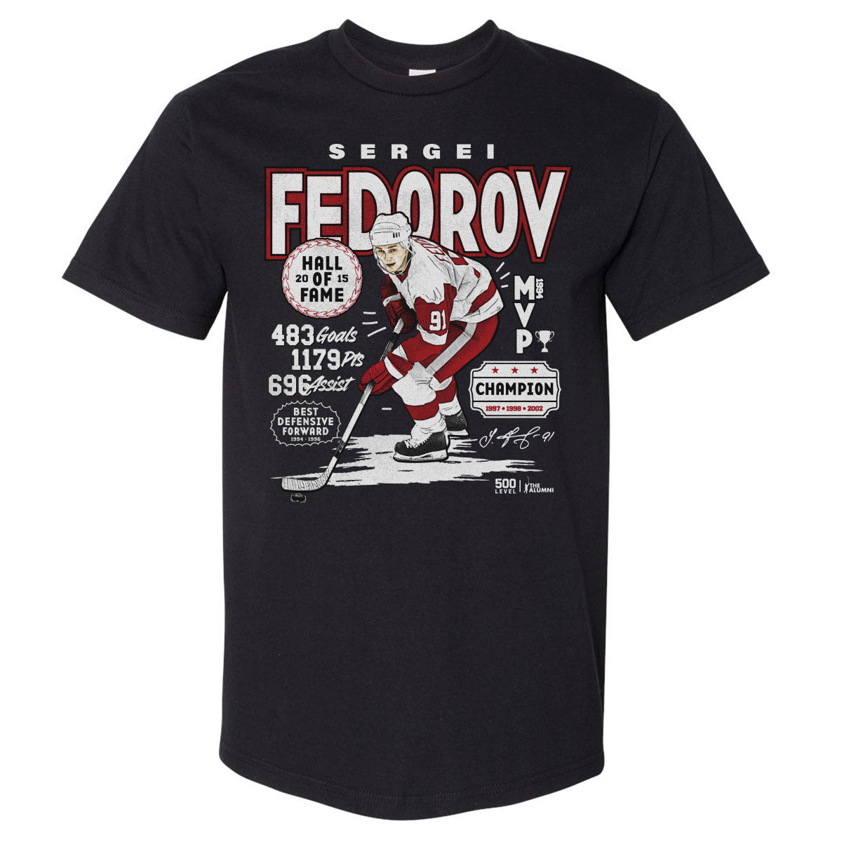 Sergei Fedorov Men's Heavyweight T-Shirt | 500 LEVEL