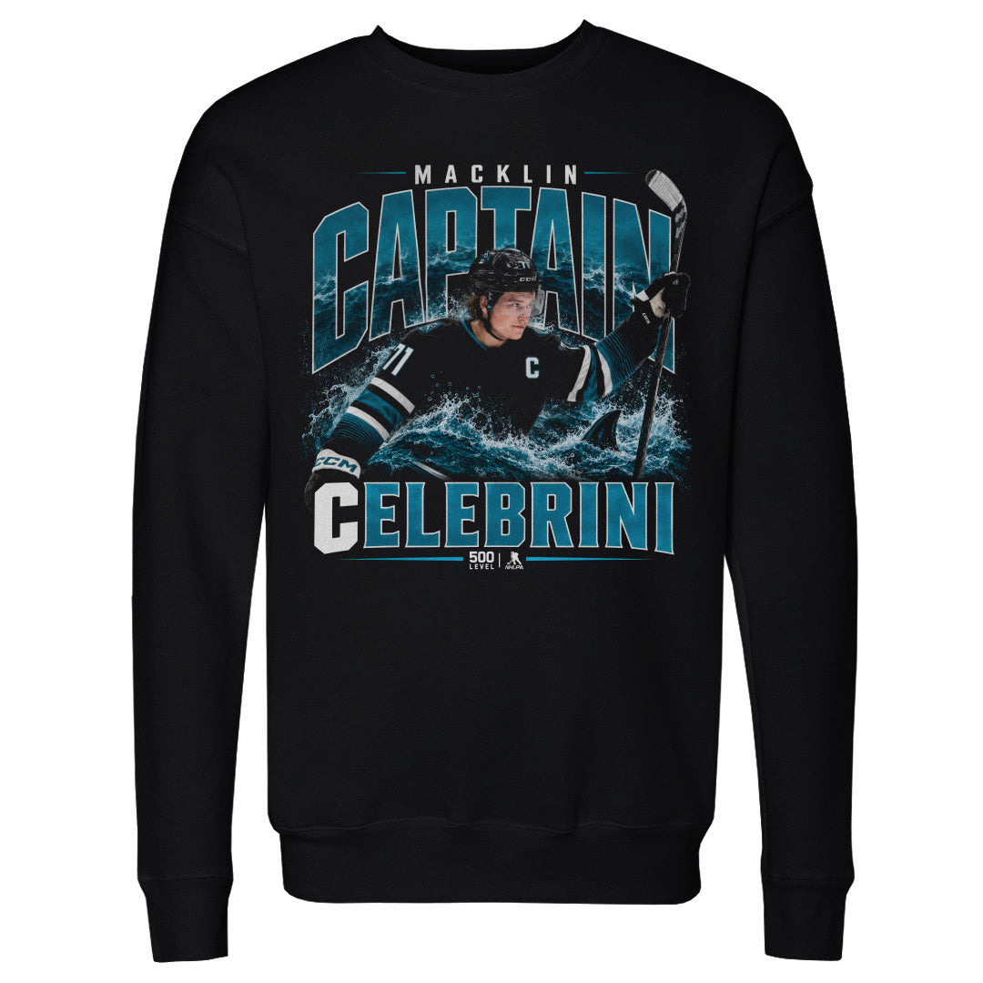 Macklin Celebrini Men's Crewneck Sweatshirt | 500 LEVEL