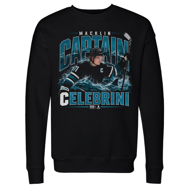 Macklin Celebrini Men's Crewneck Sweatshirt | 500 LEVEL