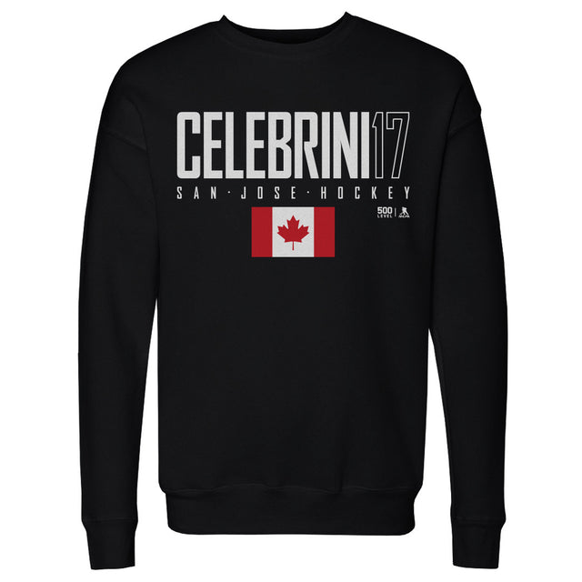 Macklin Celebrini Men's Crewneck Sweatshirt | 500 LEVEL
