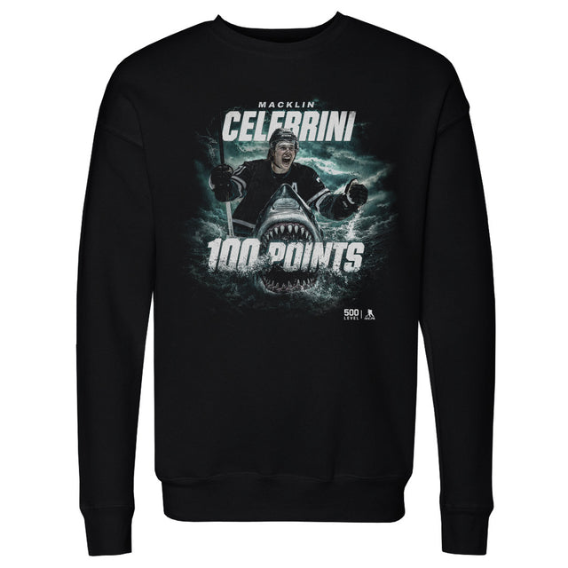 Macklin Celebrini Men's Crewneck Sweatshirt | 500 LEVEL