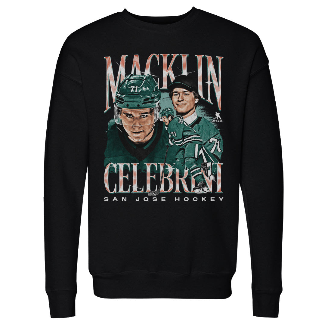 Macklin Celebrini Men's Crewneck Sweatshirt | 500 LEVEL