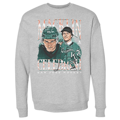 Macklin Celebrini Men's Crewneck Sweatshirt | 500 LEVEL