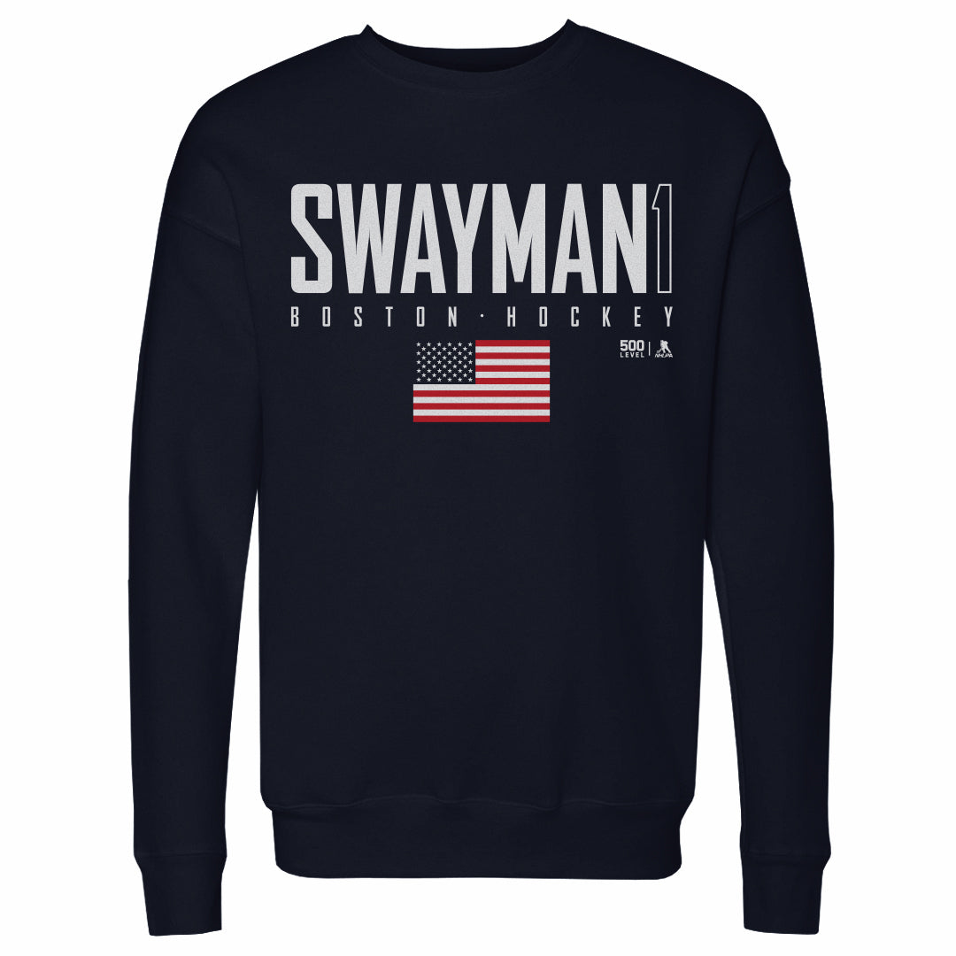 Jeremy Swayman Men's Crewneck Sweatshirt | 500 LEVEL