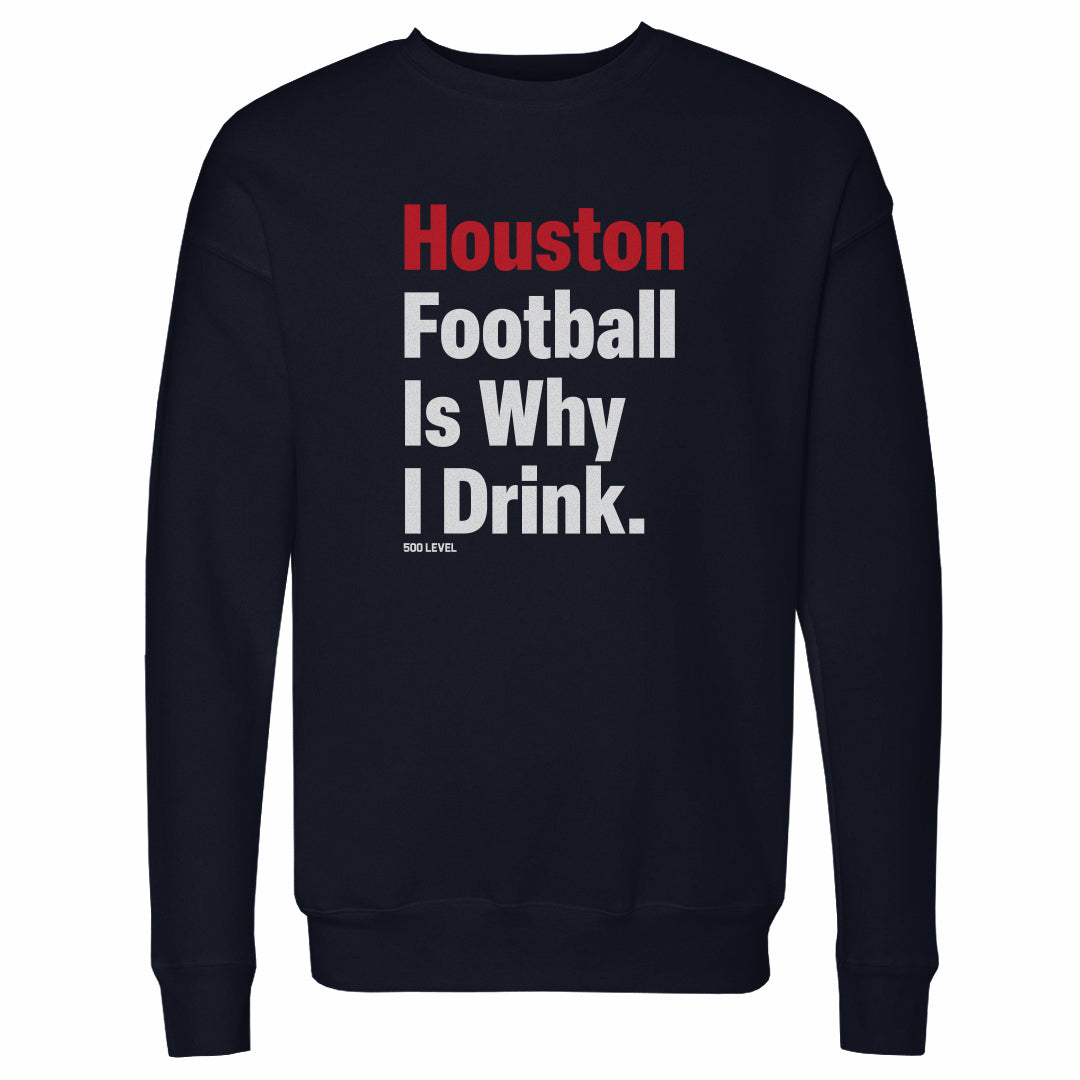Houston Football Men's Crewneck Sweatshirt | 500 LEVEL