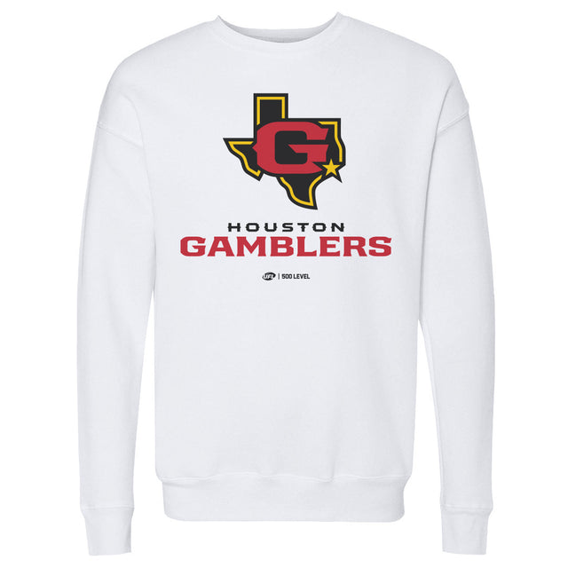 Houston Gamblers Men's Crewneck Sweatshirt | 500 LEVEL