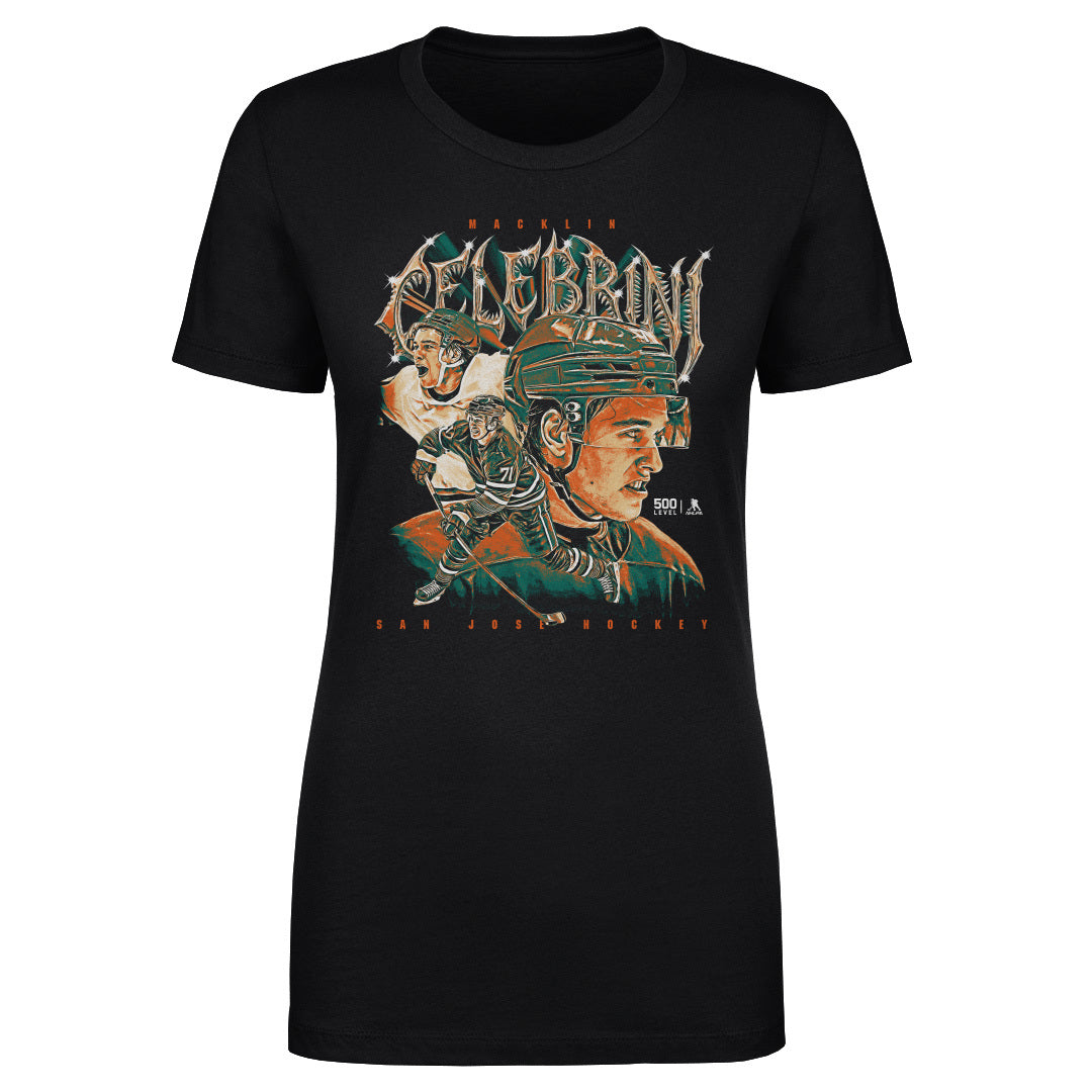 Macklin Celebrini Women's T-Shirt | 500 LEVEL