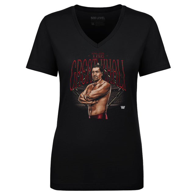 The Great Khali Women's V-Neck T-Shirt | 500 LEVEL