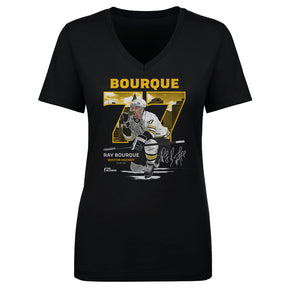 Ray Bourque Women's V-Neck T-Shirt | 500 LEVEL