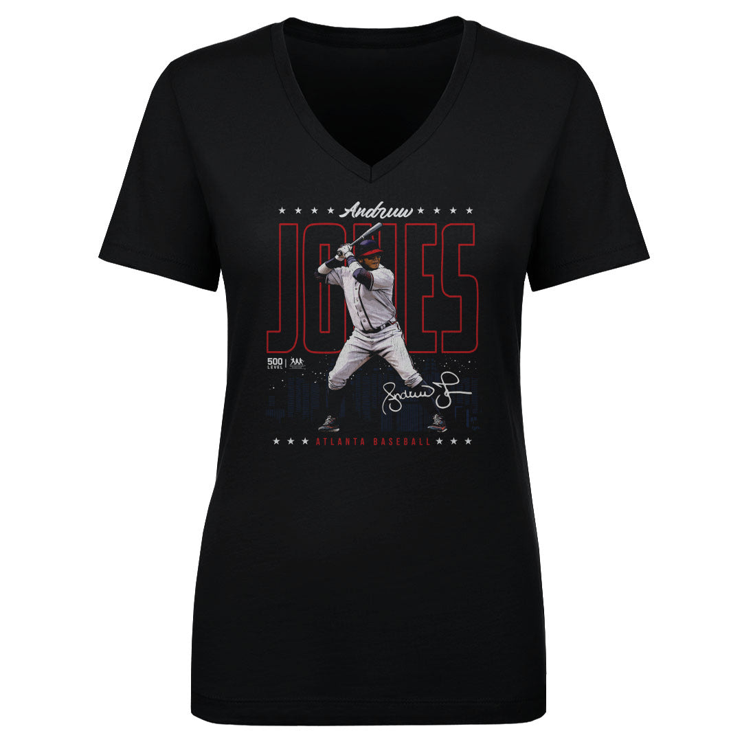 Andruw Jones Women's V-Neck T-Shirt | 500 LEVEL