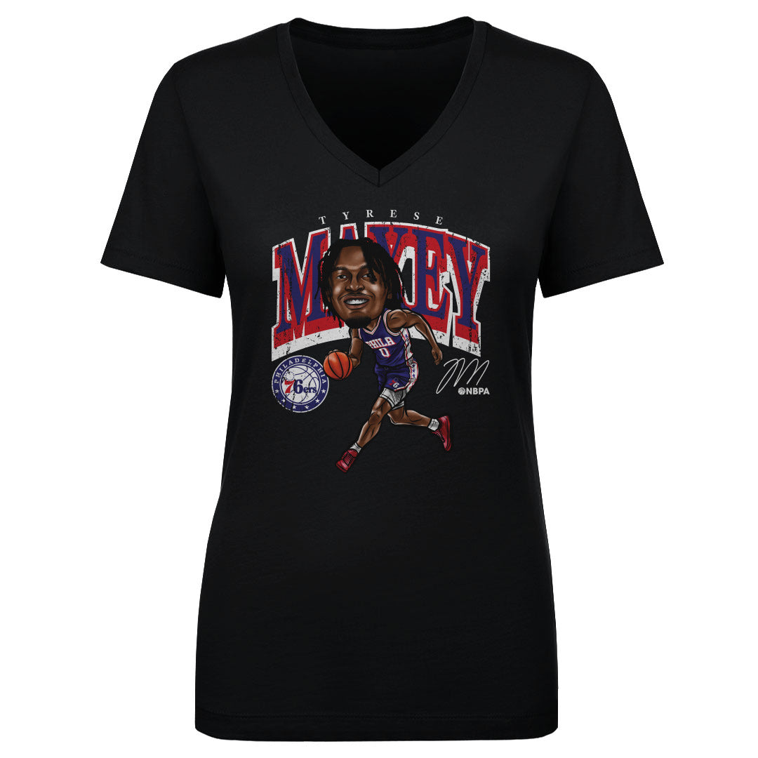 Tyrese Maxey Women's V-Neck T-Shirt | 500 LEVEL