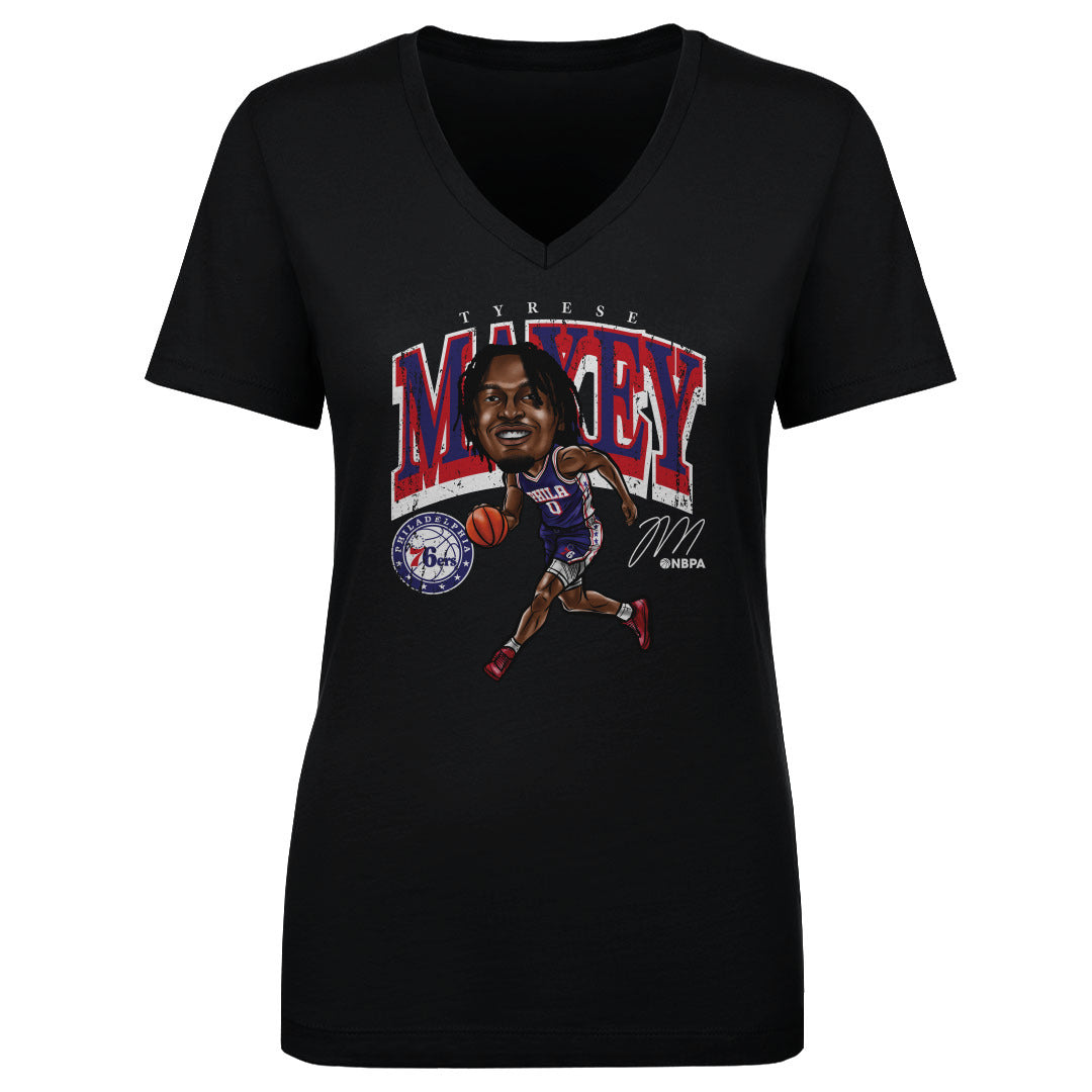 Tyrese Maxey Women&#39;s V-Neck T-Shirt | 500 LEVEL