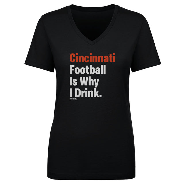 Cincinnati Football Women's V-Neck T-Shirt | 500 LEVEL