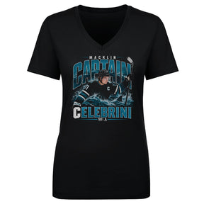 Macklin Celebrini Women's V-Neck T-Shirt | 500 LEVEL