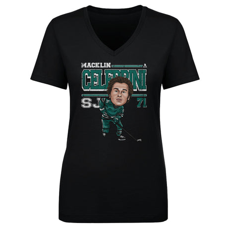 Macklin Celebrini Women's V-Neck T-Shirt | 500 LEVEL