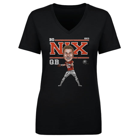 Bo Nix Women's V-Neck T-Shirt | 500 LEVEL