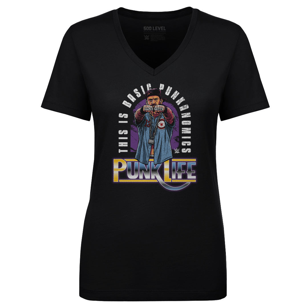 CM Punk Women's V-Neck T-Shirt | 500 LEVEL