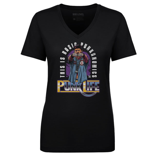 CM Punk Women's V-Neck T-Shirt | 500 LEVEL