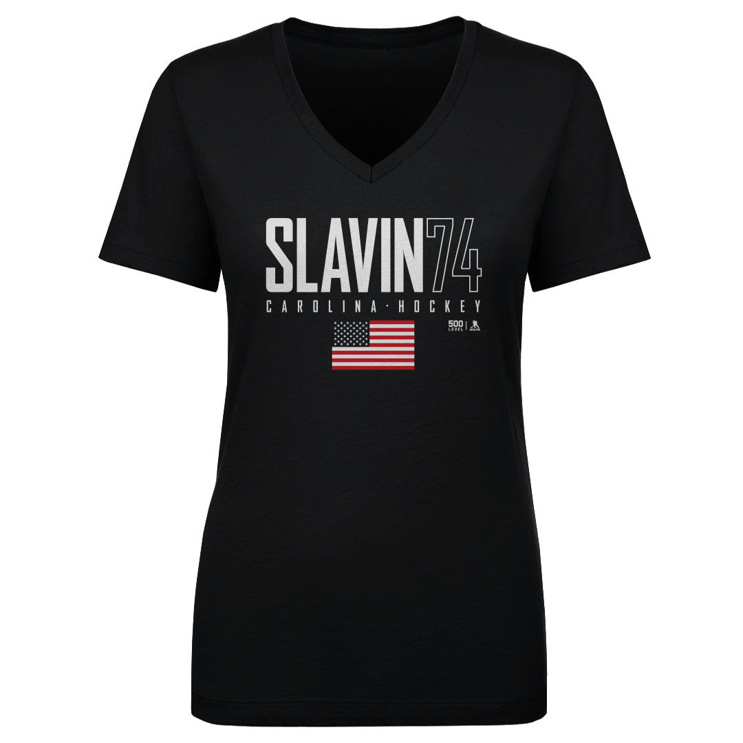 Jaccob Slavin Women's V-Neck T-Shirt | 500 LEVEL