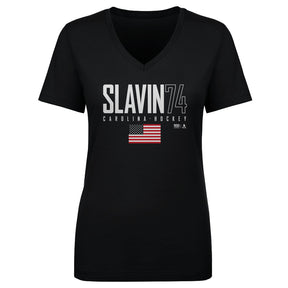 Jaccob Slavin Women's V-Neck T-Shirt | 500 LEVEL