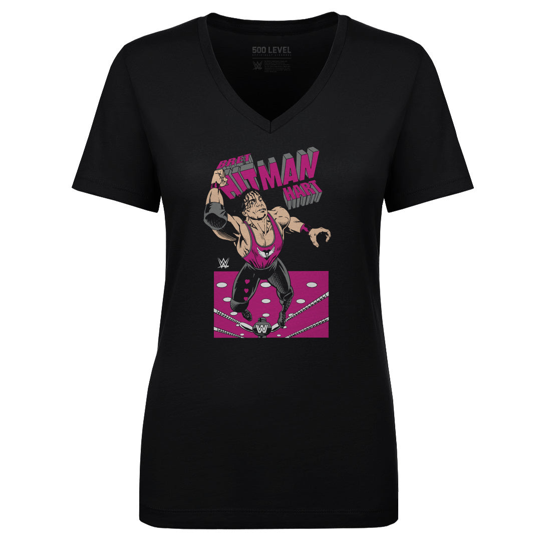 Bret Hart Women's V-Neck T-Shirt | 500 LEVEL