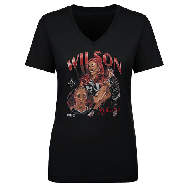 A'ja Wilson Women's V-Neck T-Shirt | 500 LEVEL