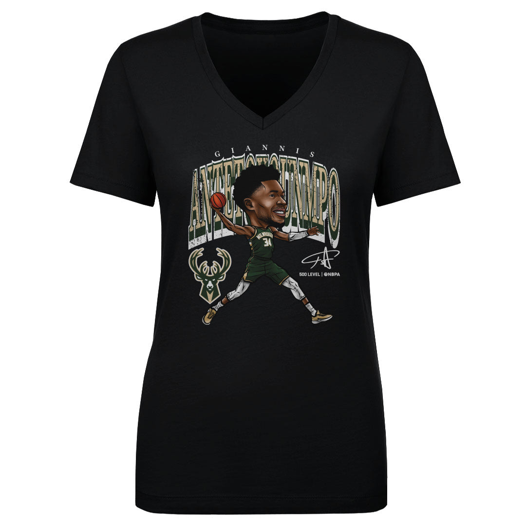 Giannis Antetokounmpo Women's V-Neck T-Shirt | 500 LEVEL