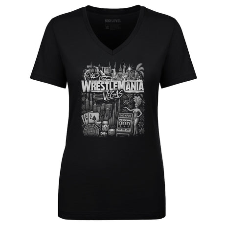 WrestleMania Women's V-Neck T-Shirt | 500 LEVEL