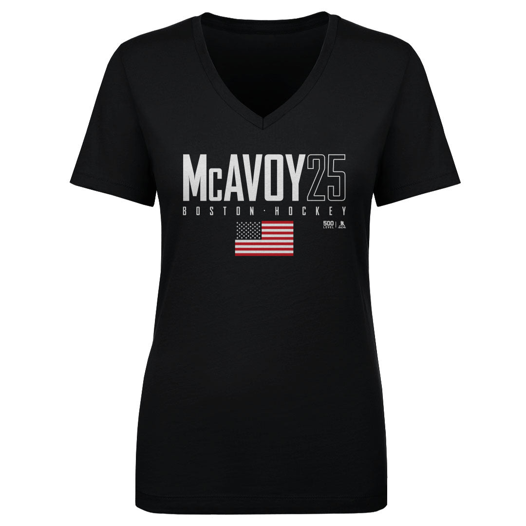 Charlie McAvoy Women's V-Neck T-Shirt | 500 LEVEL