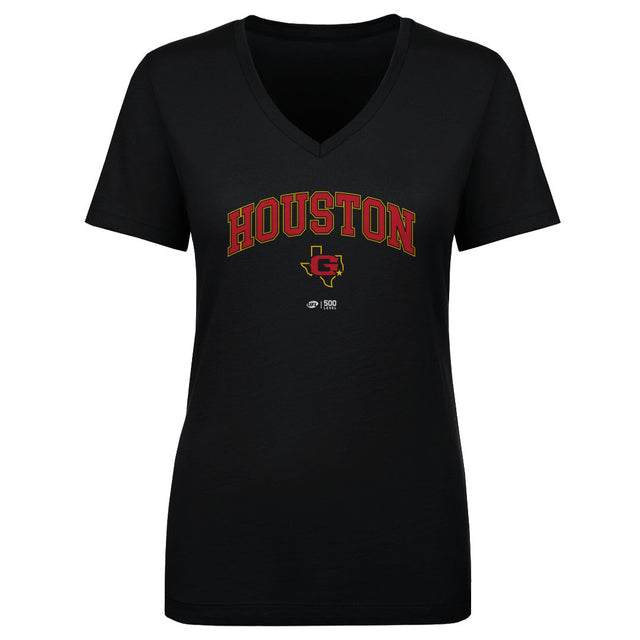 Houston Gamblers Women's V-Neck T-Shirt | 500 LEVEL