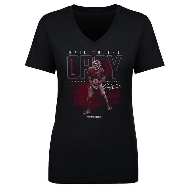 Jayden Daniels Women's V-Neck T-Shirt | 500 LEVEL