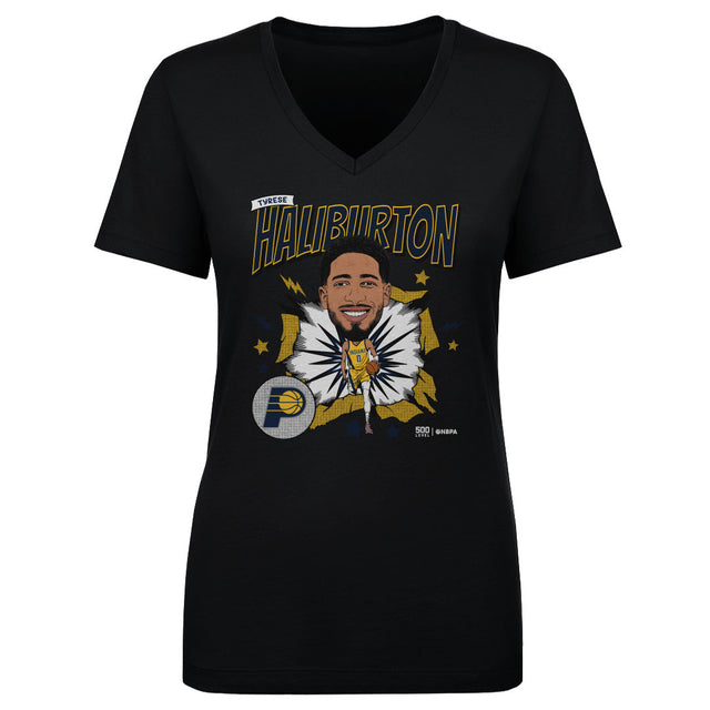 Tyrese Haliburton Women's V-Neck T-Shirt | 500 LEVEL