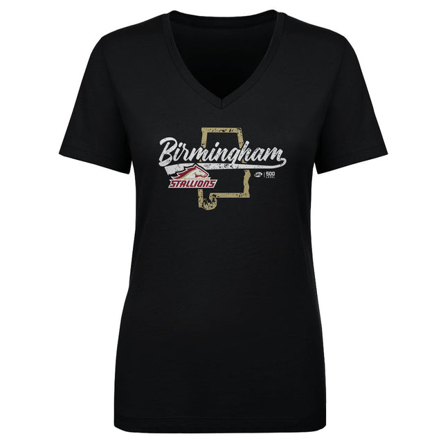 Birmingham Stallions Women's V-Neck T-Shirt | 500 LEVEL