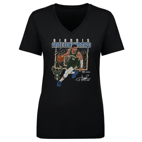 Giannis Antetokounmpo Women's V-Neck T-Shirt | 500 LEVEL