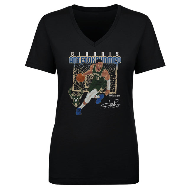 Giannis Antetokounmpo Women's V-Neck T-Shirt | 500 LEVEL