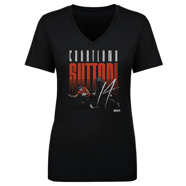 Courtland Sutton Women's V-Neck T-Shirt | 500 LEVEL