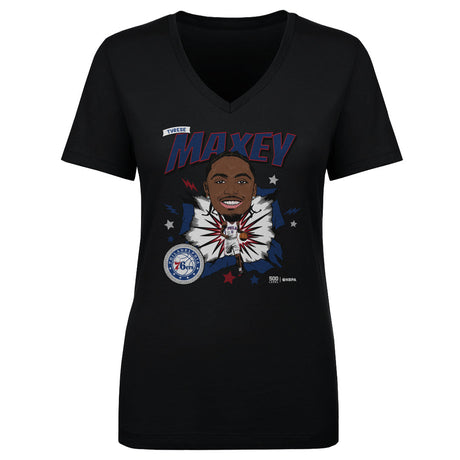 Tyrese Maxey Women's V-Neck T-Shirt | 500 LEVEL