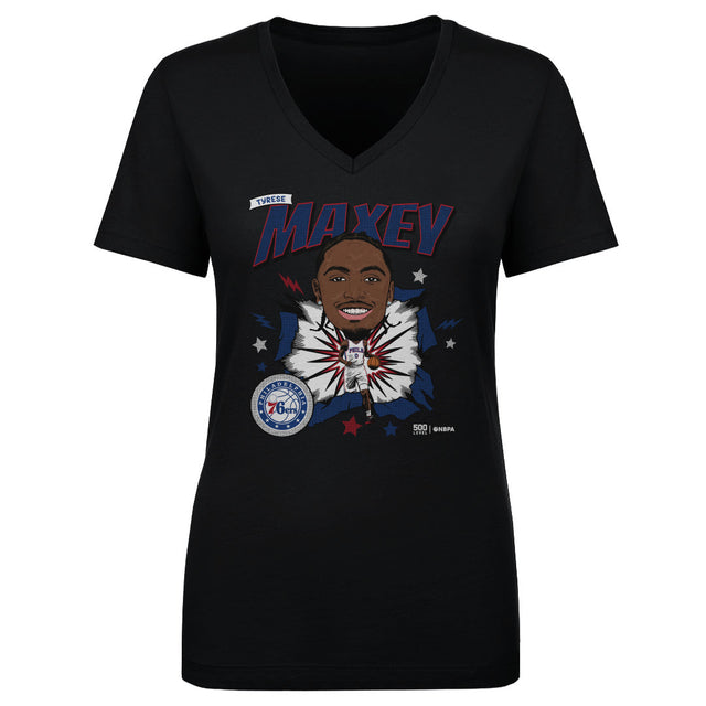 Tyrese Maxey Women's V-Neck T-Shirt | 500 LEVEL