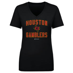 Houston Gamblers Women's V-Neck T-Shirt | 500 LEVEL