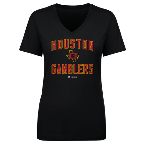Houston Gamblers Women's V-Neck T-Shirt | 500 LEVEL