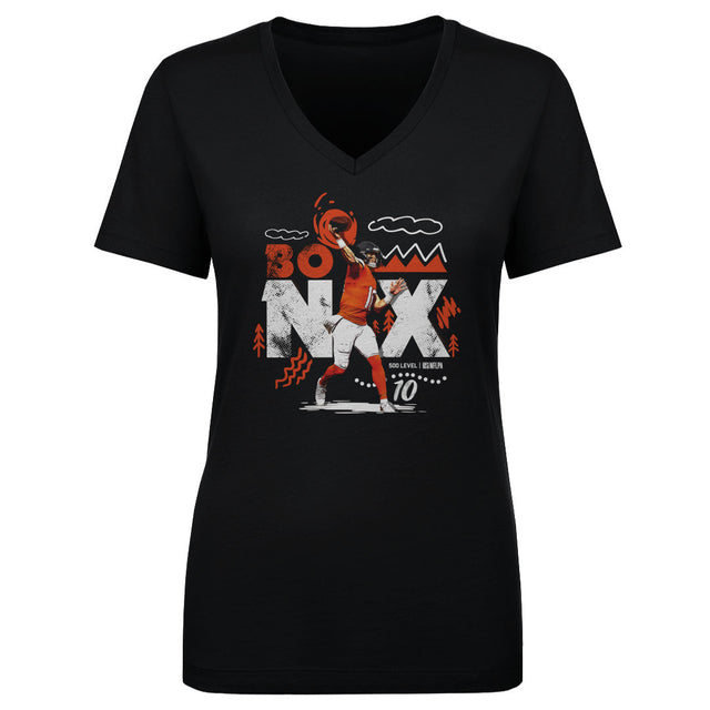 Bo Nix Women's V-Neck T-Shirt | 500 LEVEL