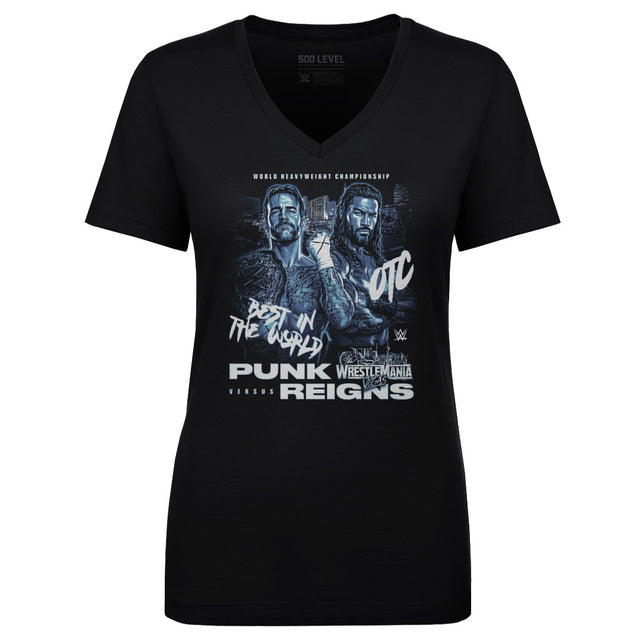 WrestleMania Women's V-Neck T-Shirt | 500 LEVEL